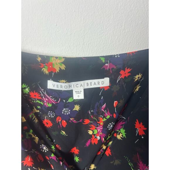 Veronica Beard Monica Silk Blend Floral Dress Size 0 - Picture 4 of 4